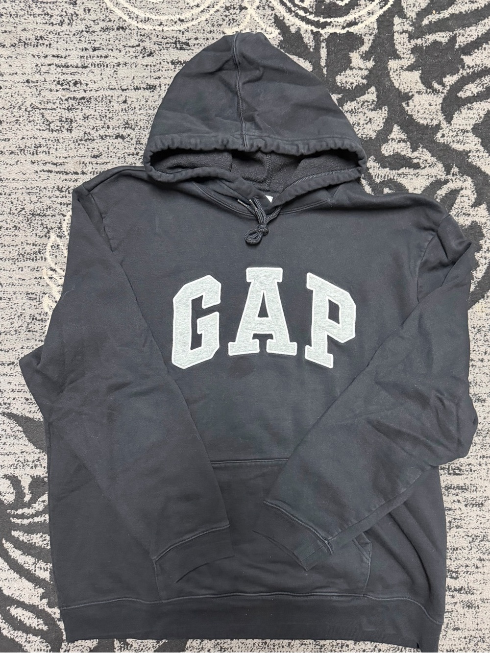 GAP Men's Black Hoodie with White Logo